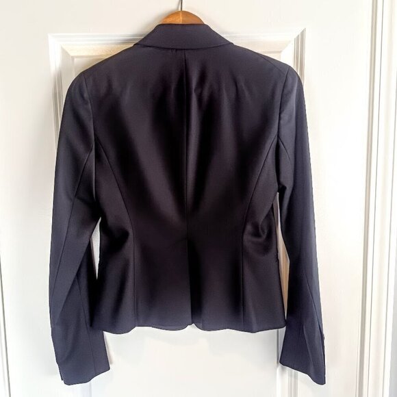 Theory Gayle Black Tuxedo Satin Lapel Wool Blazer NWOT - Picture 3 of 8